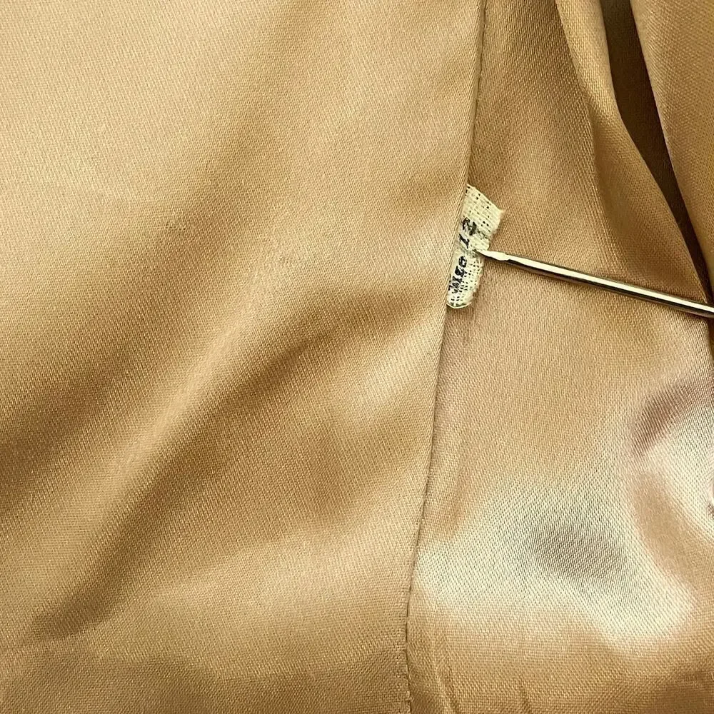 Vintage Suede Leather Car Coat with Palomino Blonde Mink Fur Stole Collar - Picture 5 of 11